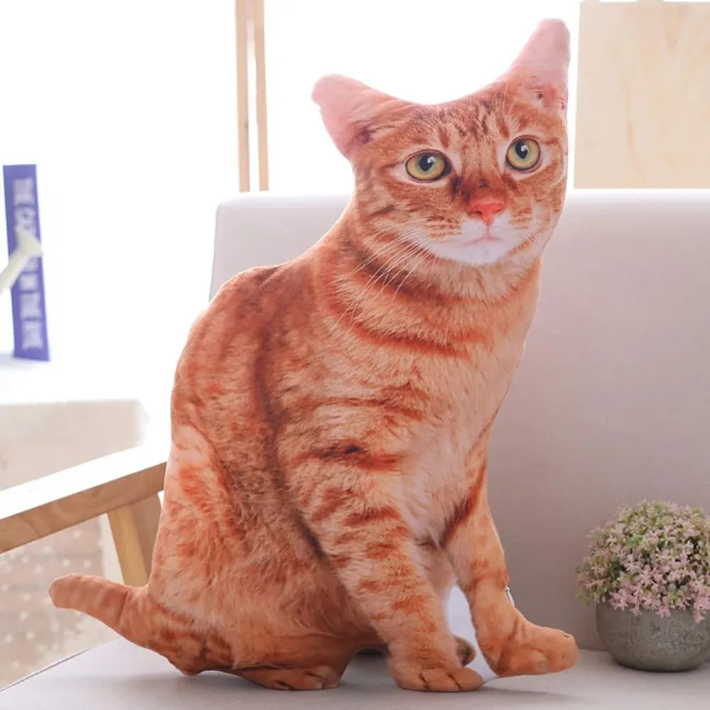 Peluche realistico 3D bambola gatto cartone animato farcito simulazione gatto peluche cuscino Kawaii morbido peluche animali giocattolo cuscino per bambini ragazze — image 8