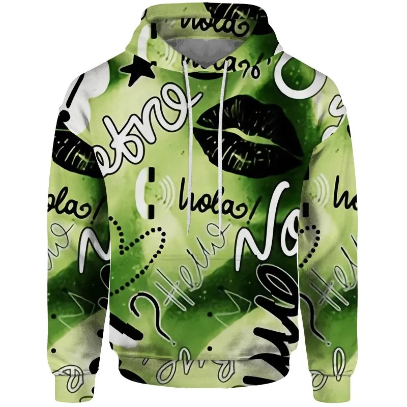 Graffiti Trendy Sweatshirt 3D Graphics Pattern Sweatshirt Male Clothes New In Hoodies & Sweatshirts Man Hoodie Men Clothing — image 3