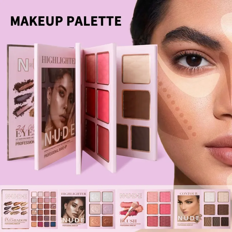 Multi‑Page All‑In‑One Makeup Book Kit Eyeshadow Blush Highlighter & Contour Powder Palette — image 3