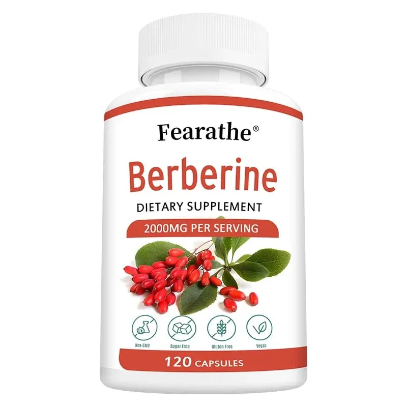 Berberine Capsules 2000mg - Cardiovascular and Digestive Health Balance Liver Health Digestion Non-GMO