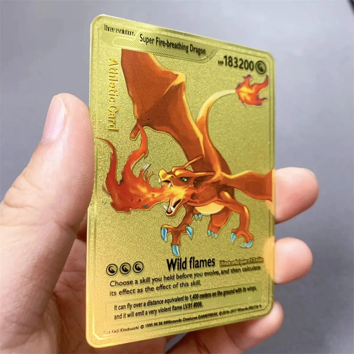 ภาษาอังกฤษโลหะการ์ด Pokemon DIY Arceus Mewtwo Charizard Pikachu เหล็กเงา Pokémon GX Vmax EX เกมคอลเลกชันเด็กการ์ดของเล่นของขวัญ — image 4