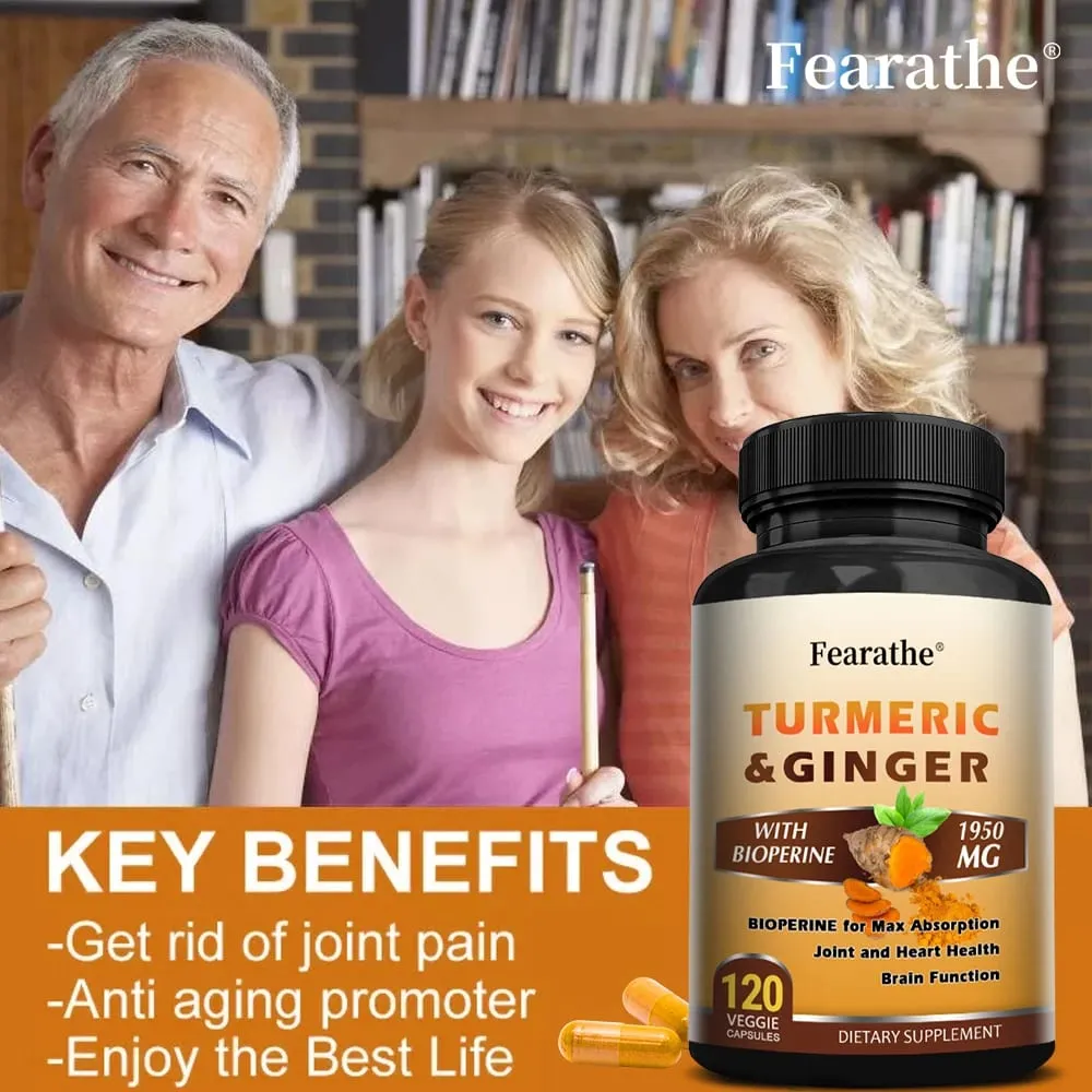 Curcumine de curcuma biologique 1500 mg gélules avec gingembre et poivre noir soutiennent le bien-être digestif et immunitaire des muscles articulaires — image 5