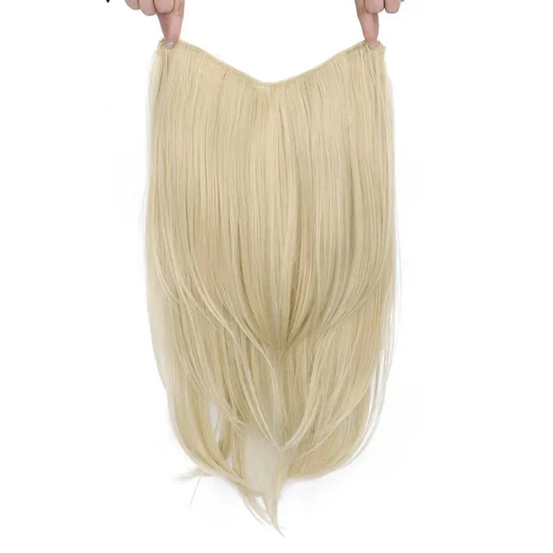 22Inch Synthetic Long Micro Curly Layered Hair Extension Patch Natural Looking Invisible One Piece Wig for Women — image 15