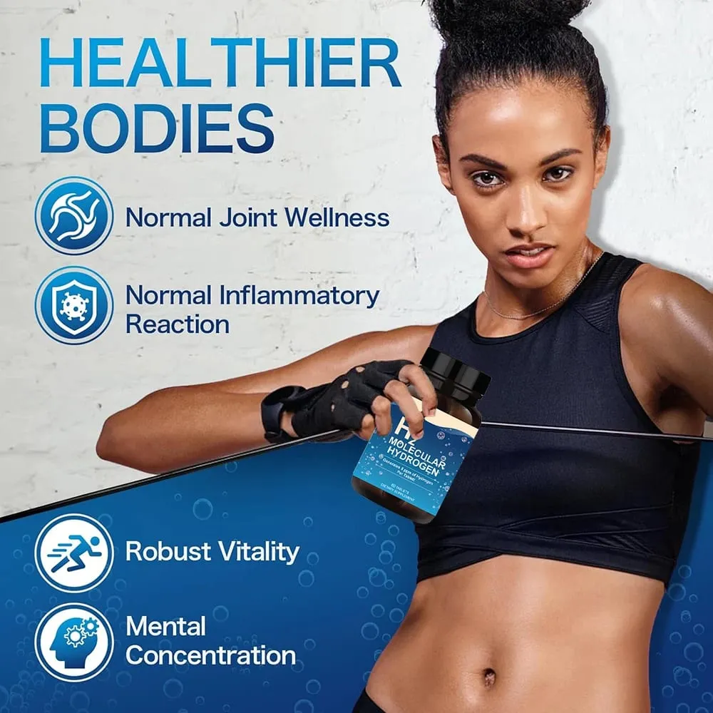 H2 Molecular Hydrogen Water Tablets Hydrogen & Magnesium Supplement Support Energy Production Recovery Cognitive Function