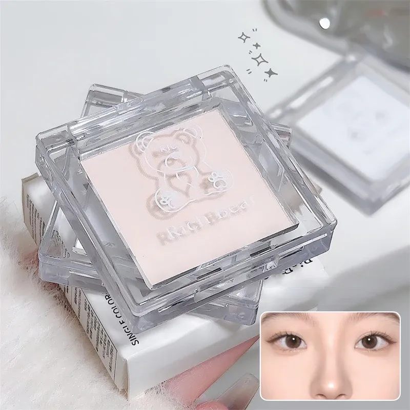 Matte Pure White Face Highlighter Palette Monochrome Pearly Jade Eyeshadow Highlighter Naturally Brightening Contouring Makeup