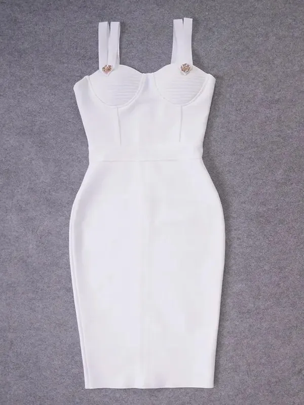 Summer White Rhinestone Bandage Evening Dress Women Luxury Maxi Spaghetti Strap Red Club Celebrity Evening Party Vestido — image 4