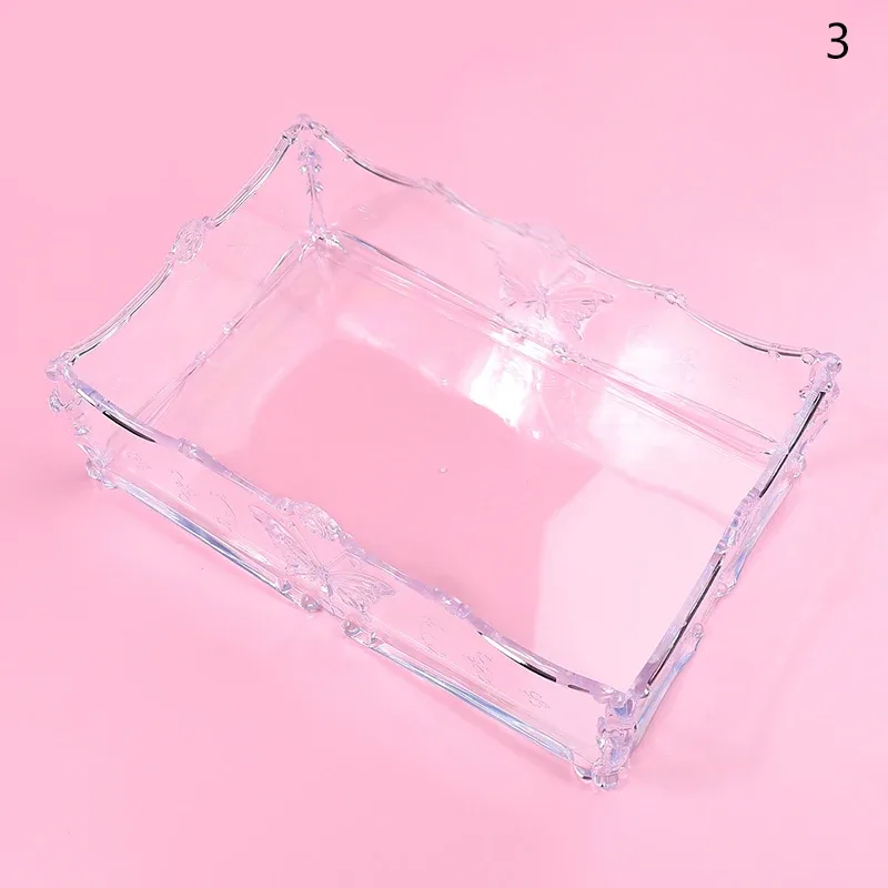 Cotton Pad Nails Storage Box Butterfly Transparent Pink Design Napkins Container Brush Organizer Makeup Case Nail Art Tools — image 12