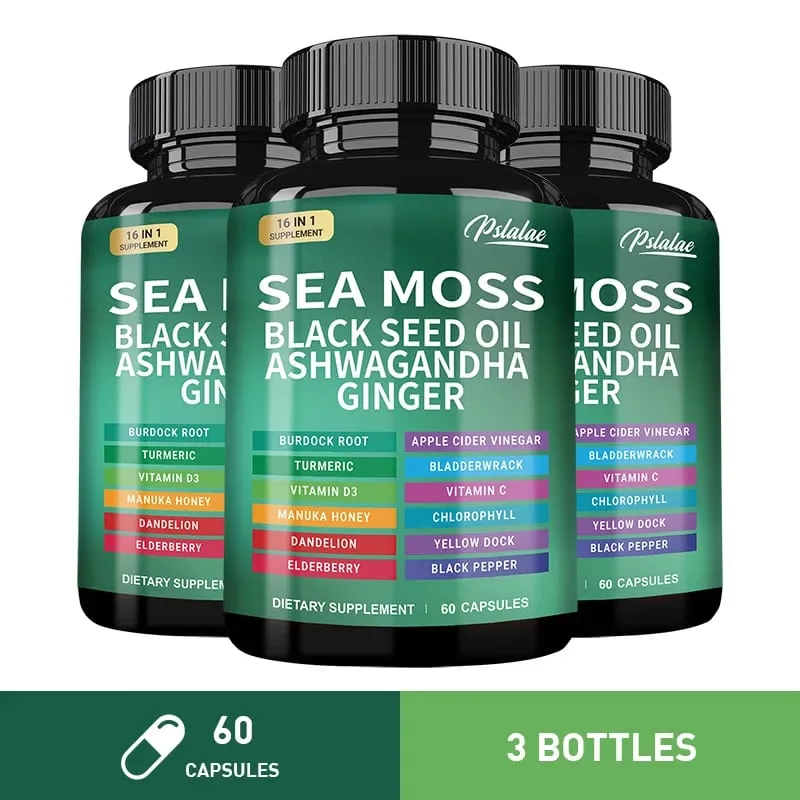 Sea Moss | Black Seed Oil | Ashwagandha | Ginger - Immune System Energy Gut Health Skin & Joint Support — image 11