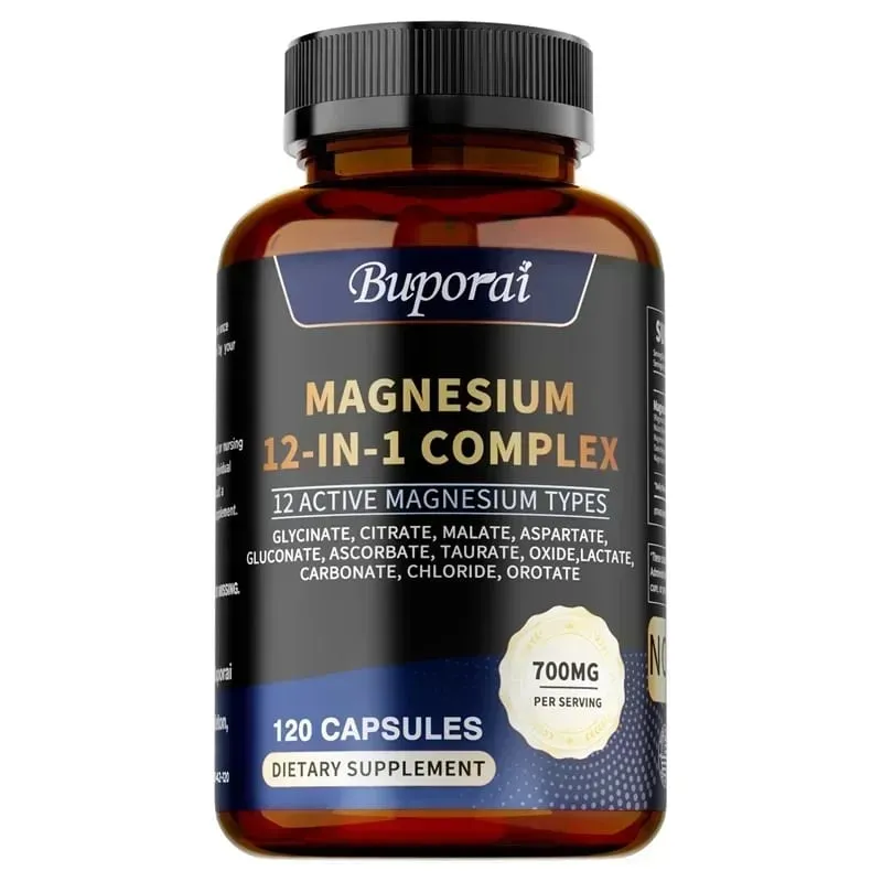 Magnesium Complex Capsules - Contains Citrate and Malate To Support Bone Heart and Muscle Health Boost Immunity Non-GMOSupple