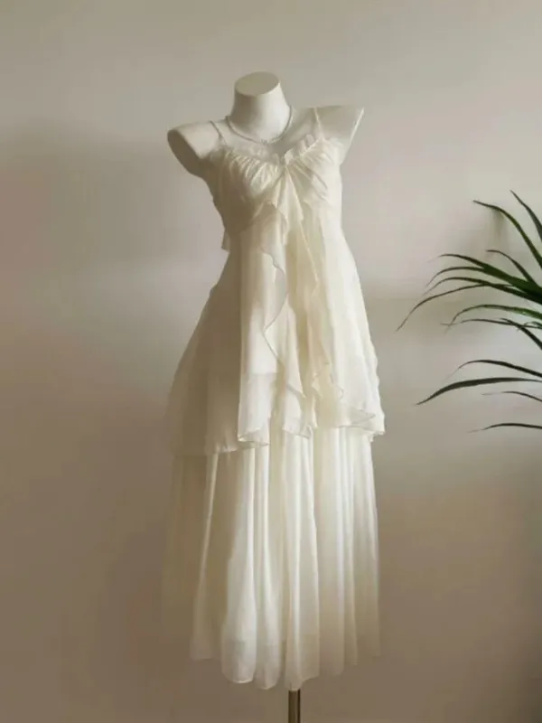 New Vintage Summer Women Sets Elegant Ruffle Lace Chiffon Design Mini Skirt Suit Fairy Female Sweet Korean Fashion Outfits 2025 — image 11