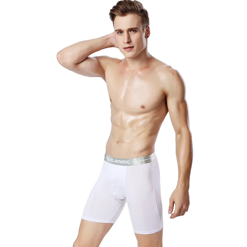 Boxer grande taille XL-7XL pour hommes, sous-vêtement modal, culotte respirante avec pochette, sous-vêtement à jambes moyennes et longues, Cueca Hombre — image 16