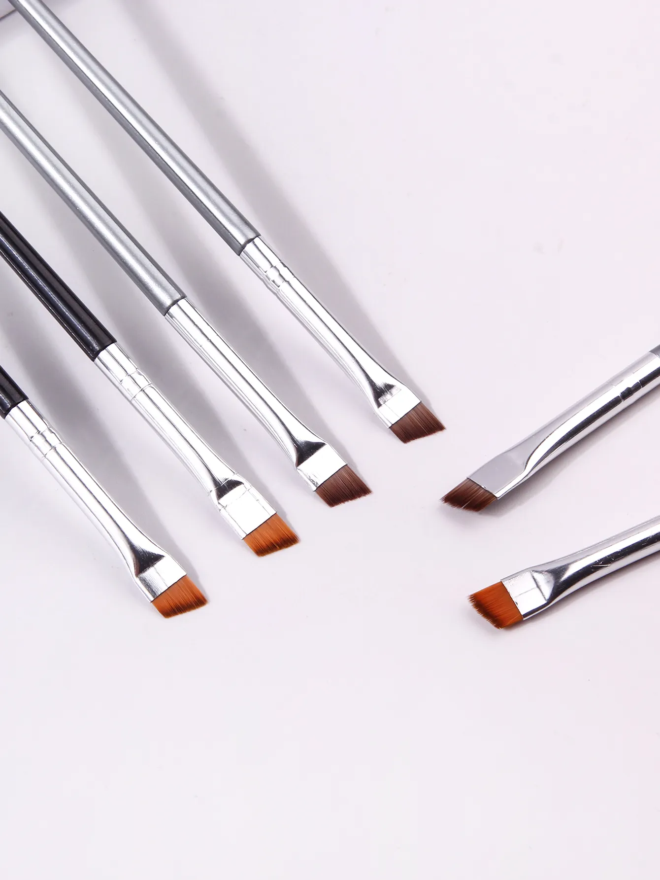 6PCS Thin Eyeliner Makeup Brush Set Fine Liner Brushes Professional Angled Eyebrow Brush High Quality Brow Contour Makeup Tool