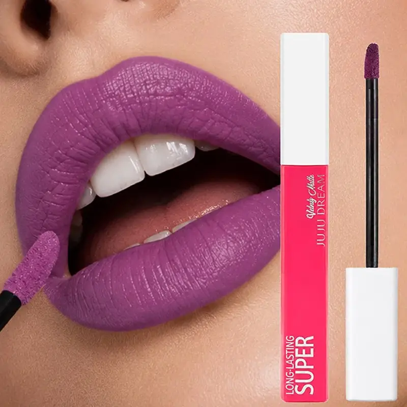 Matte Liquid Lipstick Purple Long Lasting Waterproof Velvet Lip Gloss — image 2