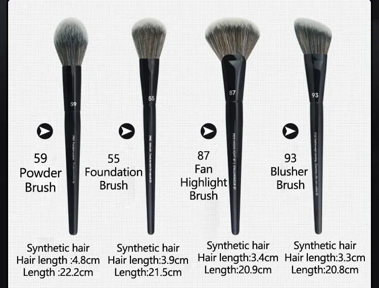 2pcs/set Pro Black Makeup Brushes Synthetic hair Powder Eye Shadow Smudge Highlight Foundation Airbrush Diffuser Make Up Brush — image 5