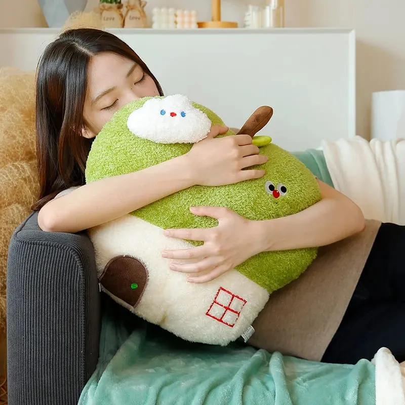 귀여운 애플 하우스 플러시 베개 옵션 담요 2-in-1 던지기 쿠션 카와이 과일 박제 베개 소파 침실 장식 선물 — image 7