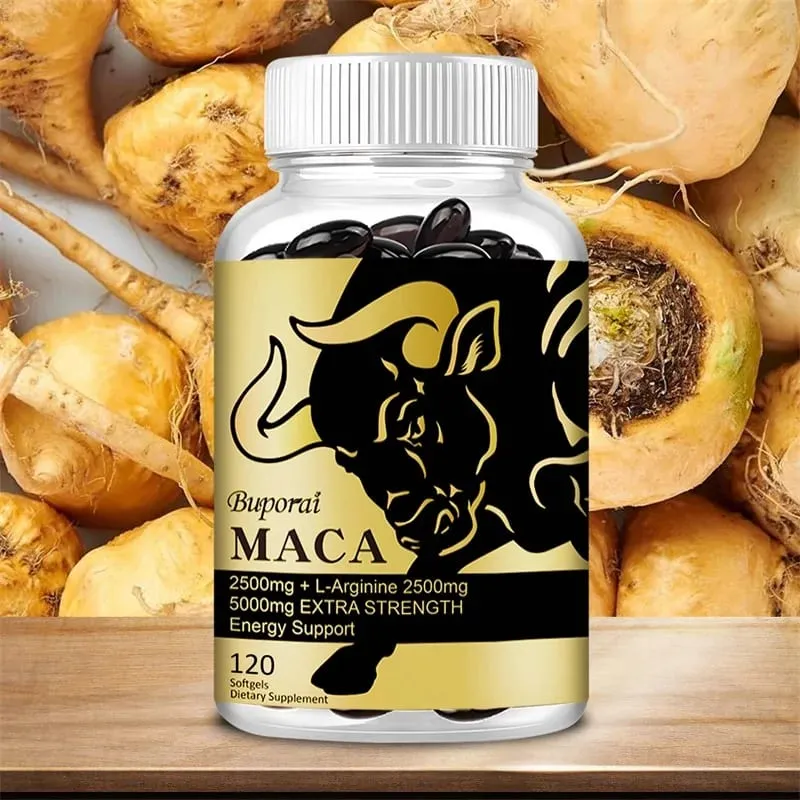 Maca Root Supplement - with Panax Ginseng To Boost Energy Improve Endurance Muscle Strength and Athletic Performance — image 1