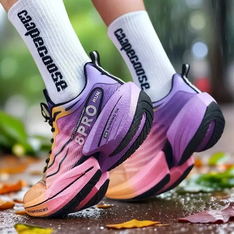 Men's Running Shoes Carbon Plate Racing Marathon Athletic Shoes Cushioned Comfortable Road Sneakers Teenage Training Shoes