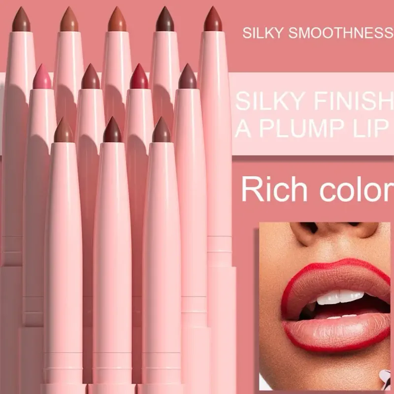 12 Colors Matte Lip Liner Pencil Set Creamy Velvet Lipstick Long Lasting Waterproof Smooth High Pigmented Lip Makeup for Women — image 3