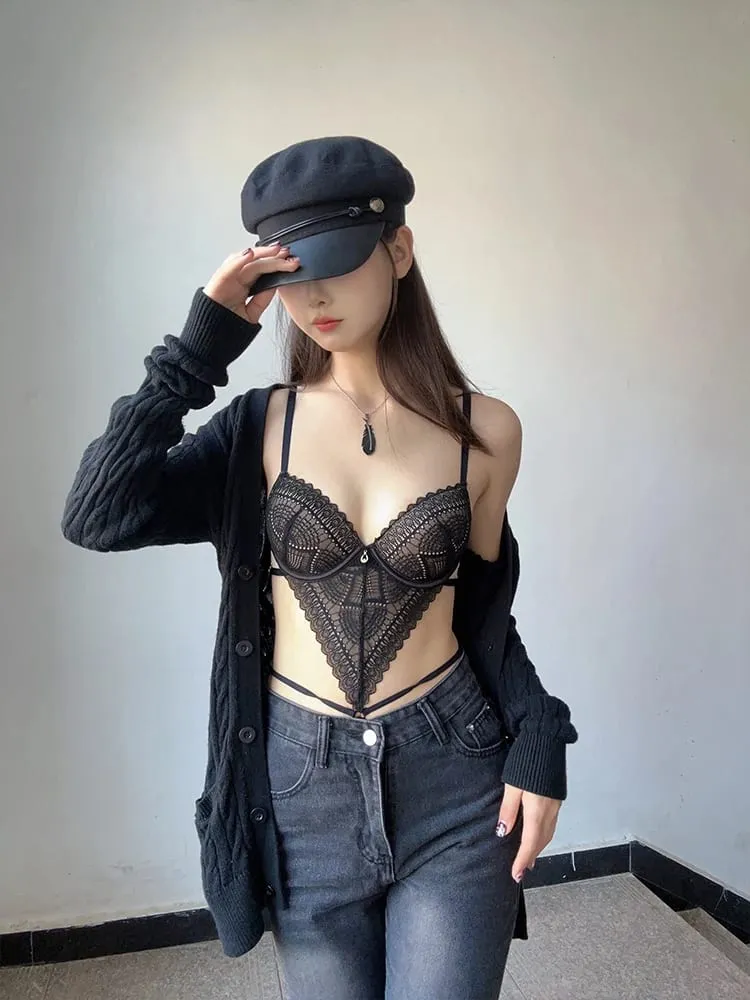 Siwu 2025 Sexy Lace Bodysuit - Deep V Neck Shaping Underwear for Small Bust Lightweight Close-Fitting One-Piece Lingerie