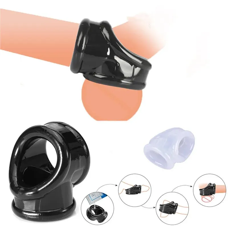 Super Soft Silicone Penis Ring Delay Ejaculation Ball Scrotum Stretcher Triple Cock Ring Cockring BDSM Sex Toys for Men — image 4