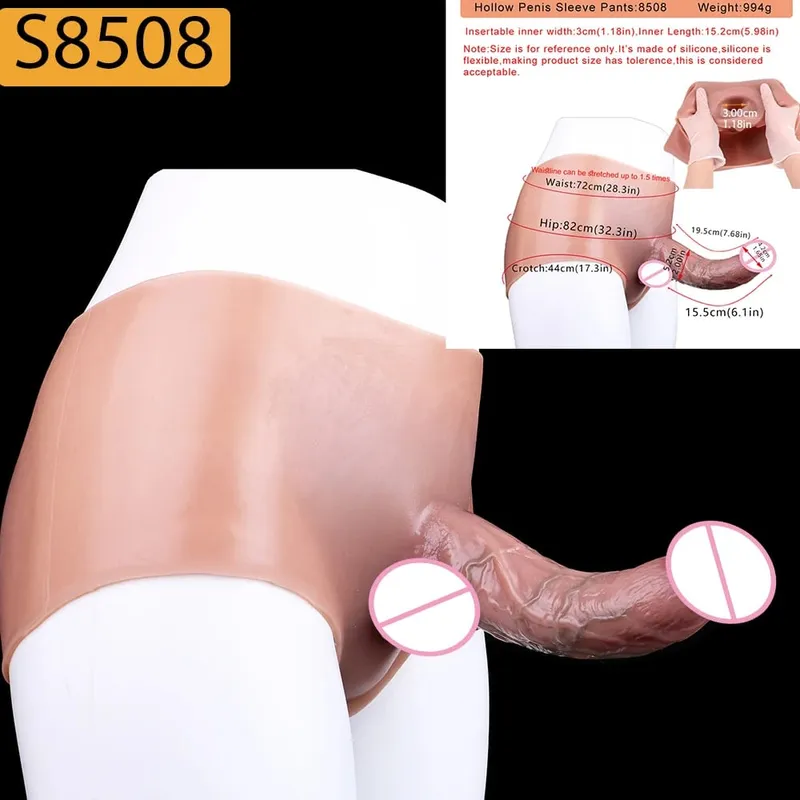 Strap-On Lifelike Penis Cover насадка на член Large Hollow DildoPants Intimate Adult Sex Toy for Couples Sex — image 32