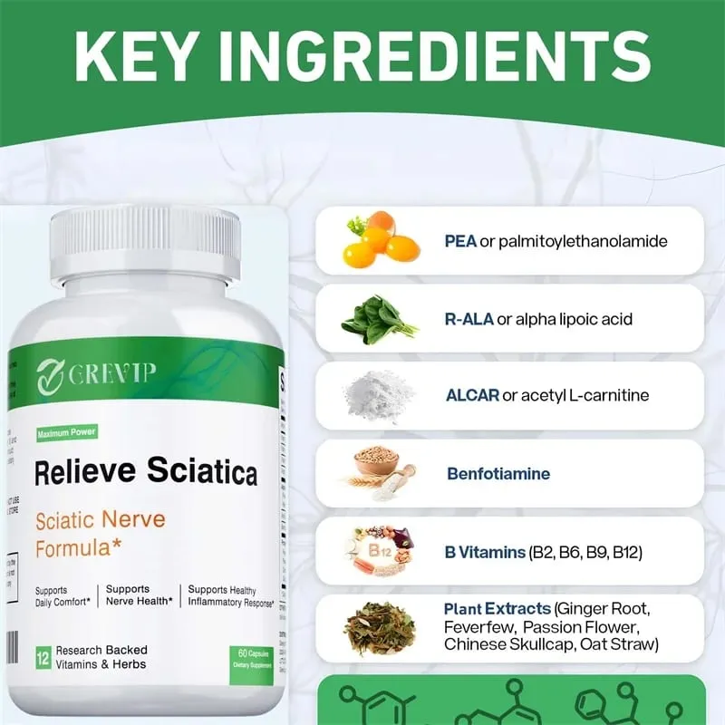 Sciatic Nerve Health Support - Relieve Joint Pain Hip Leg and Lower Back Discomfort and Improves Nervous System Health — image 4