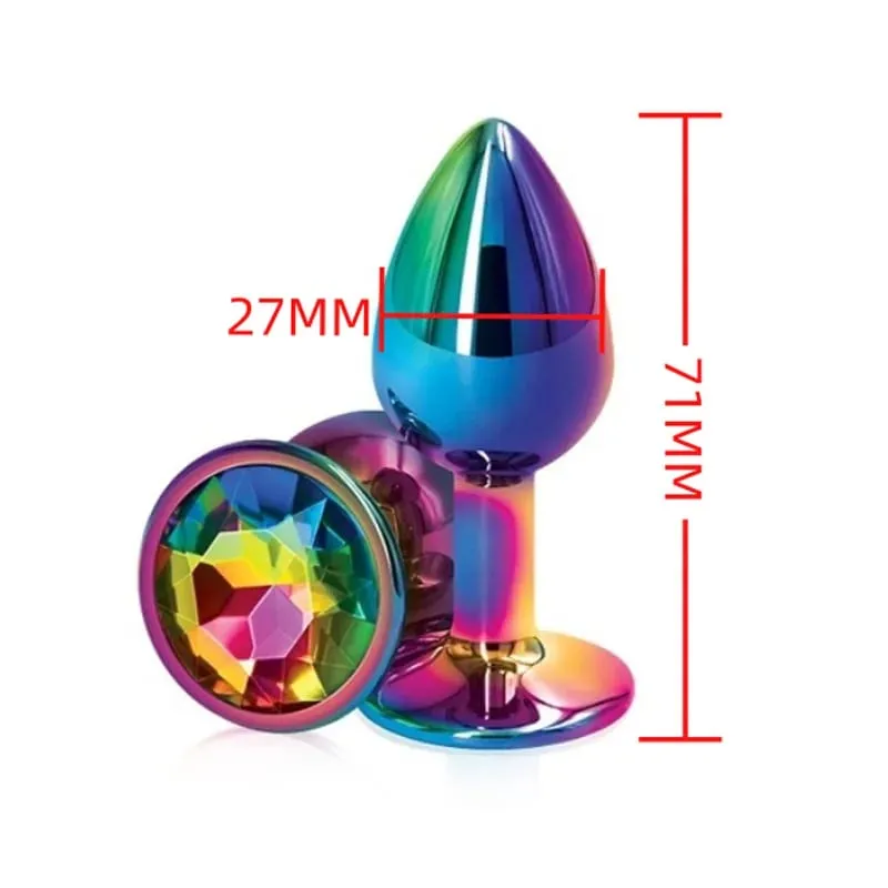 Small Size Metal Anal Beads Butt Plug Mini Rainbow Rose gold Butt Plug Crystal Jewelry Trainer Anal Dildo Masturbation Sex Toy — image 27