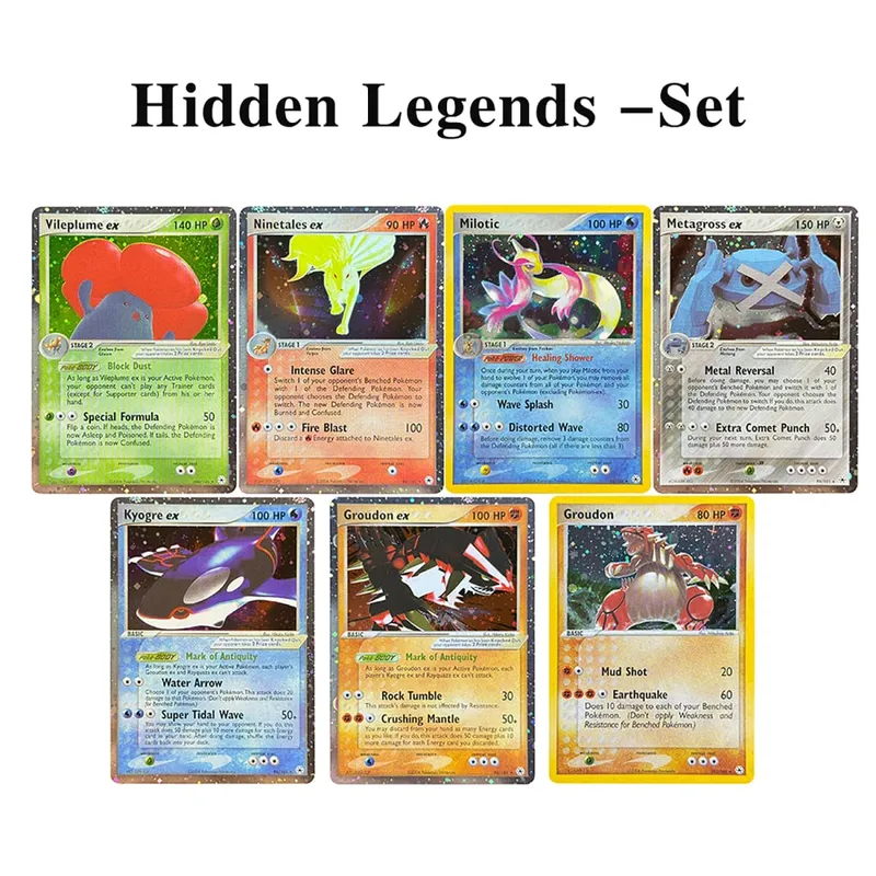 Proxy karty Holografický Emerald Cacturne Rayquaza Skryté legendy Kyogre Crystal Guardians Alakazam Star Flareon Metagross — image 10