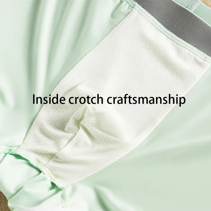 3PCS/Pack Ice Silk Breathable Antibacterial Mesh Men's Underpants Large Space Pouch Panties High Elastic Waistband Boxer Homme — image 6