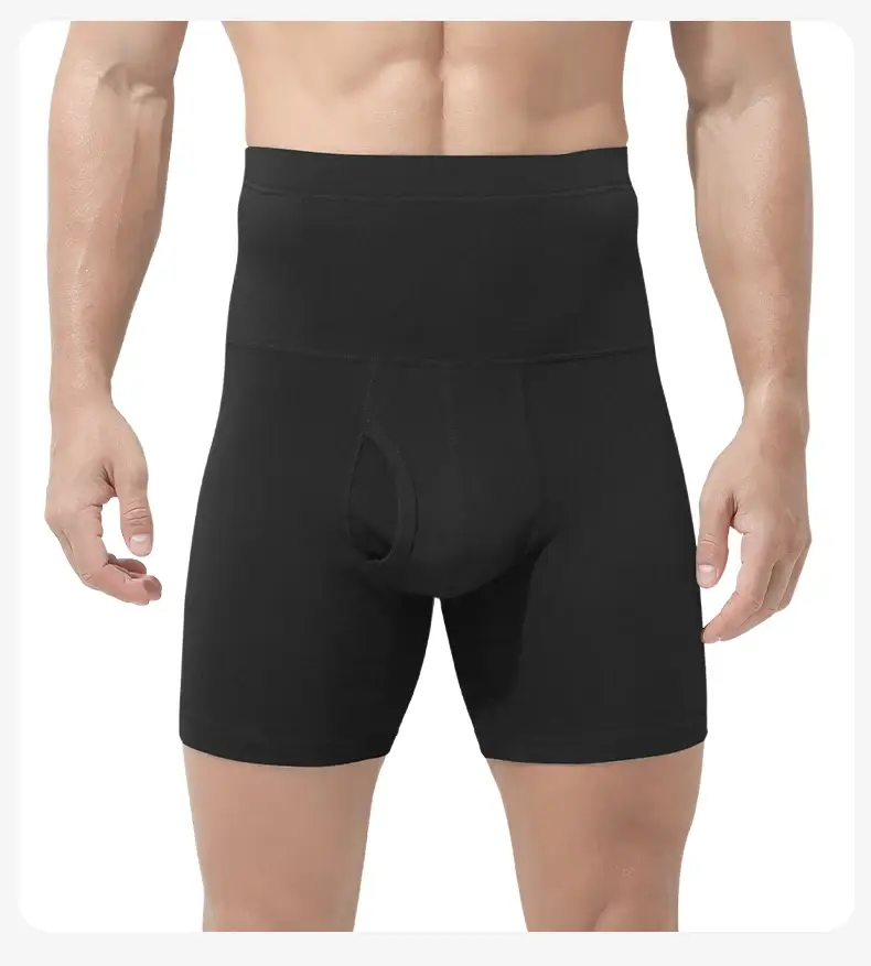 Men's High Waisted Belly-Control Underwear Plus Fat Plus Size Anti-Wear Leg Waist Protection Warm Fleece-Lined Thickeneded Sport — image 11