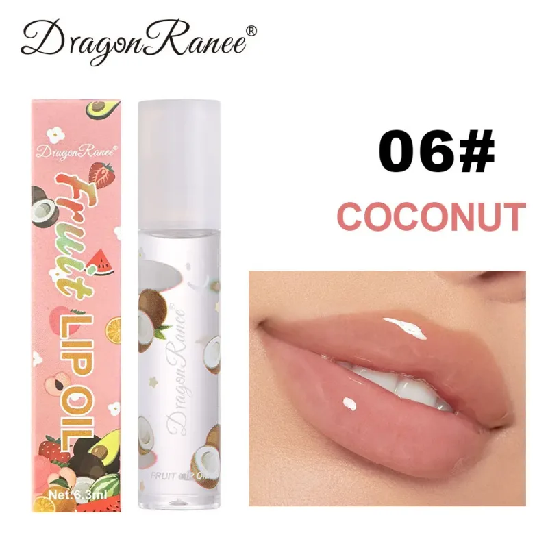 6 Colors Furit Lip Oil Plumping Lip Gloss Oil Moisturizing Lips Makeup Lip Balm Lasting Liquid Lipstick Nourishing Cosmetics