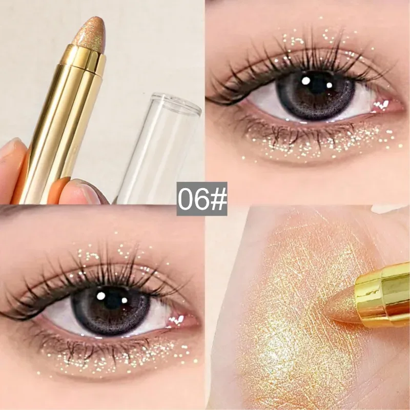 6color Eye Shadow Pen Eye Makeup Lying Silkworm Pen Double-ended Highlight Pen Eye Shadow Stick Women's Micro-pearl Matte Makeup