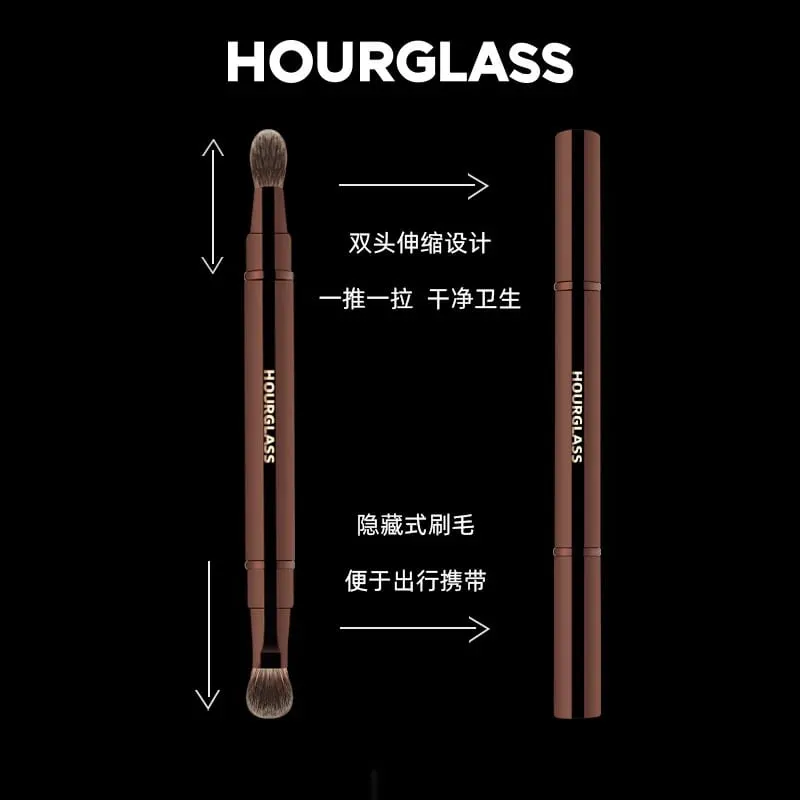 1pc Hourglass Powder Contour Makeup brushes Foundation Blusher Make up brush metal handle Concealer Bronzer high end with box