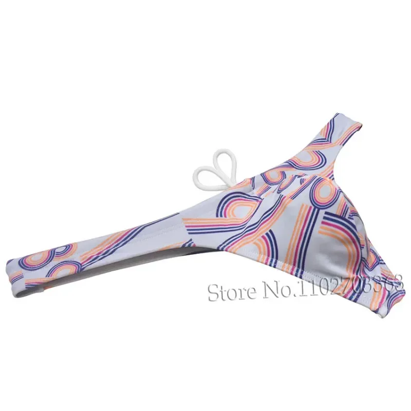 Sexy Swim Thong Men's Swimwear Bikini Briefs Drawstring Quick-dry Elastic Underwear Pouch Beach Tangas Surfing Poolside