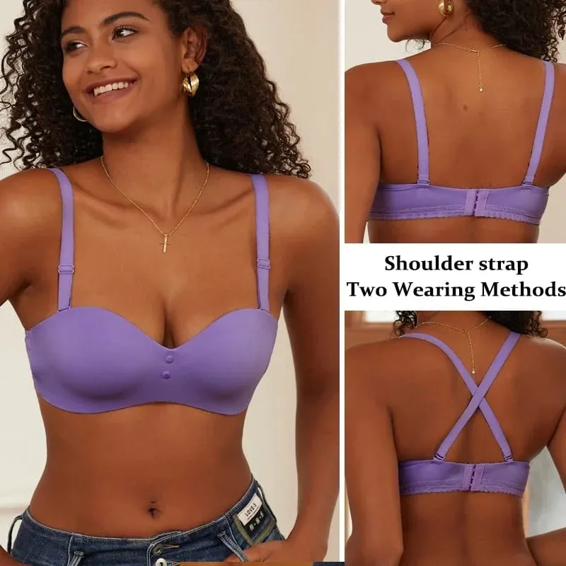 Seamless Sexy Bras Women Invisible Brassiere Adjustable Push Up Bras Female Comfortable Underwear Laides Solid Color Lingerie — image 3