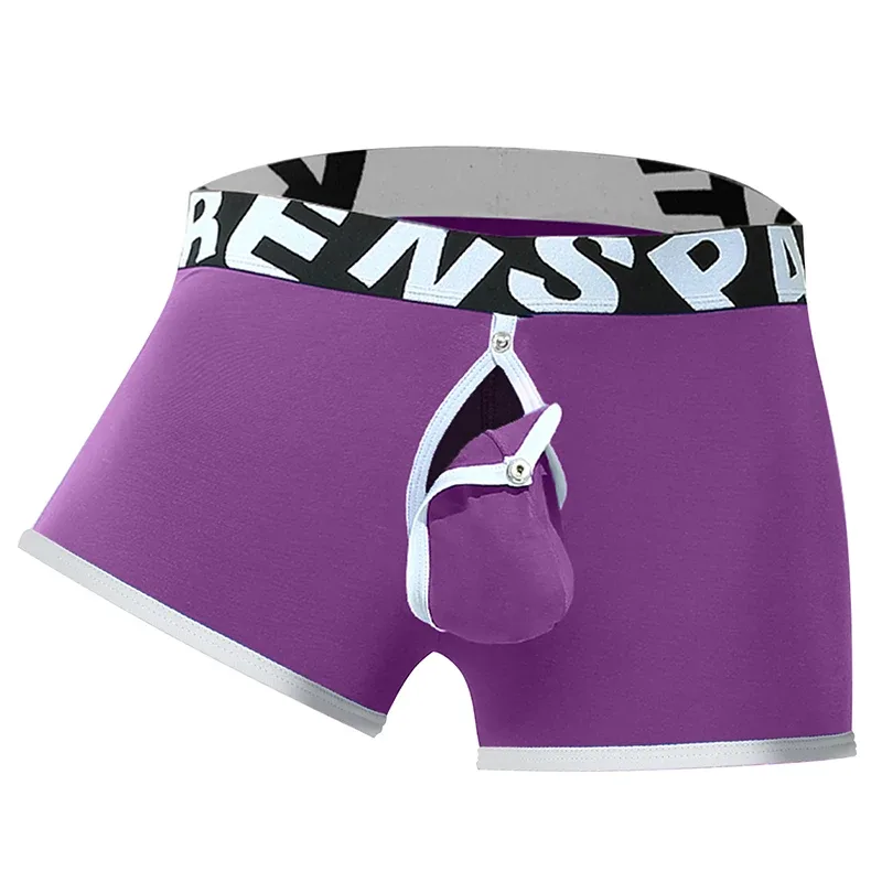 Mens Sexy Boxer Underwear Open Back Underpants Removable U Convex Pouch Panties Middle Waist Knickers — image 30