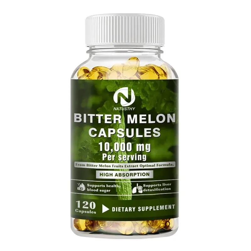 [25:1 Potent Extract] Bitter Melon Capsules – 120 Veggie Caps (10 000mg Equivalent) | Blood Sugar Support Gluten-Free Non-GMO