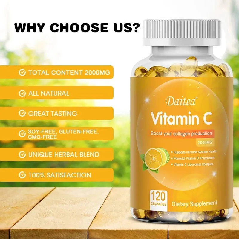 Vitamin C Capsules 2000 mg Rich In Antioxidant Helps Skin & nail and Hair Health Immune System & Collagen Supplement — image 6