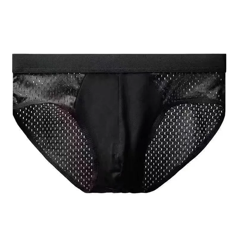 1/4 PCS Men Underwear Male Thin Breathable Triangle Panties for Men's Ice Silk Briefs Mesh Sexy Square Corner Pants for Shorts — image 28