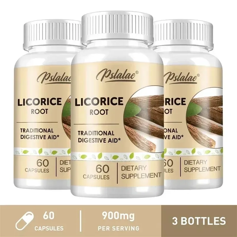 Licorice Root Capsules - Relieves Occasional Heartburn and Indigestion Soothes An Upset Stomach Improves Digestion Non-GMO