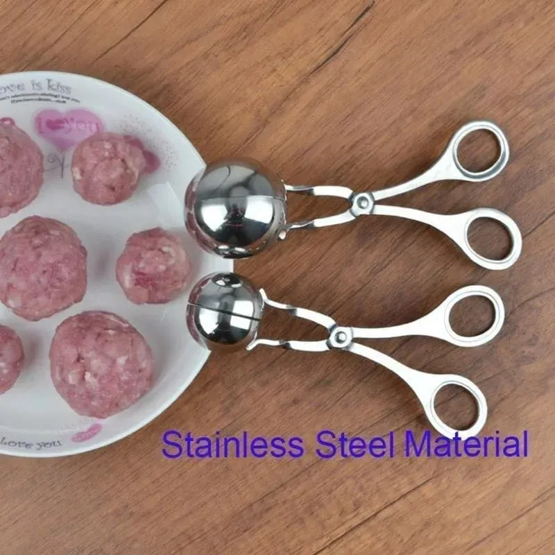 Meat Ball Maker Tool Stainless Steel Clip Round Rice Ball Shaper Spoon Meatball Making Mold Non Stick Stuffed Kitchen Gadget — image 3
