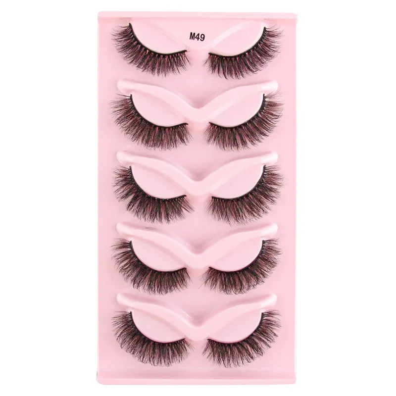 Half Eye Lashes Cat Eye Lashes 3/5/10 Pairs False Eyelashes Fluffy Soft Natural Look Clear Band 3D Mink Lashes Extension Makeup