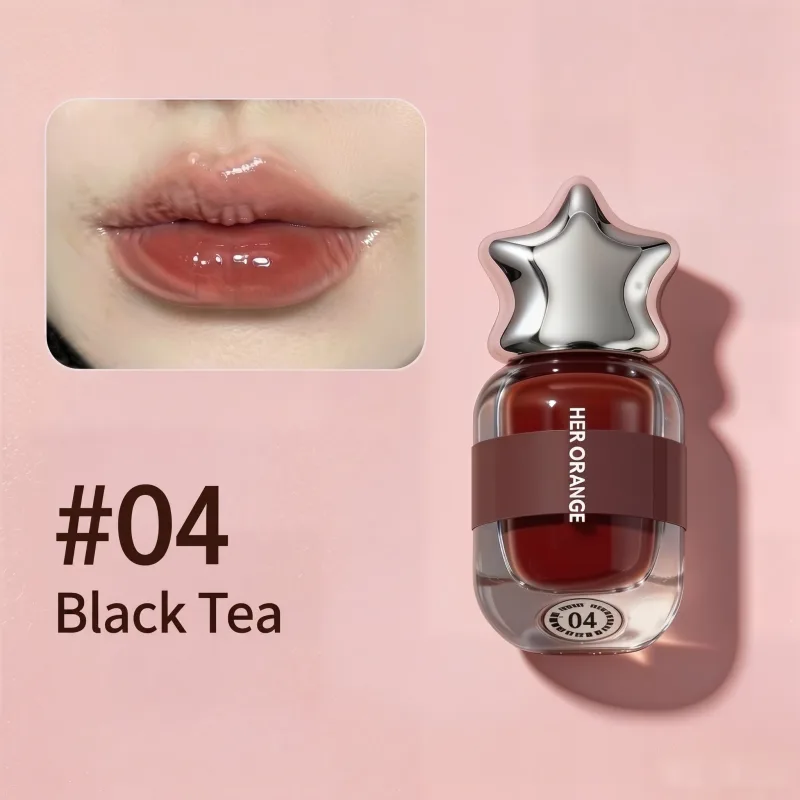 Herorange Glossy Lip Watery Mirror Finish Hydrating Sheer Lip Tint Youthful Nude Makeup — image 4