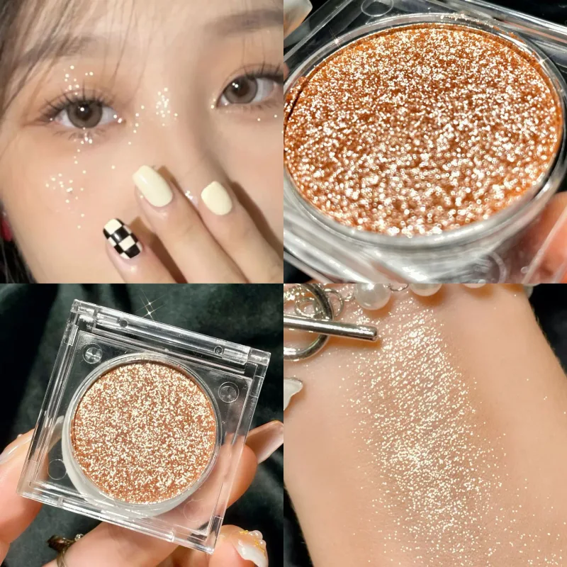 Glitter Eyeshadow Brighten Eyes Make Up Waterproof Shimmer Palettes Monochrome Eye Shadow Pigmented Highlighter Cosmetics — image 8