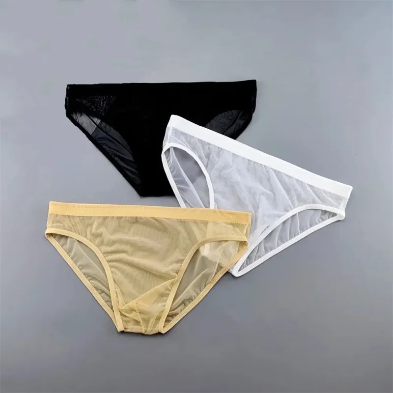 Pakaian Dalam Transparan Ukuran Plus Celana Dalam Seksi Tembus Pandang untuk Pria dengan Kantong Nilon Hombre Slip Celana Dalam Pria Sejuk XL-4XL — image 1