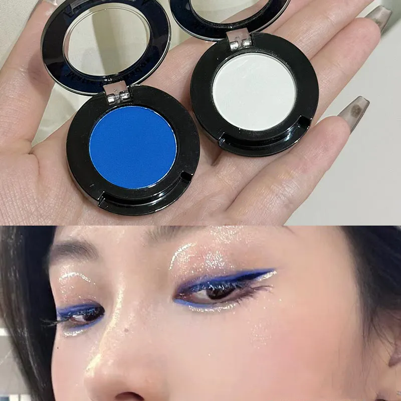 Gothic Matte Red Eye Shadow White Lying Silkworm Eyeshadow Eyeliner Palette Eye Makeup Matte Blue Punk Smoky Eyeshadow Cosmetics — image 5