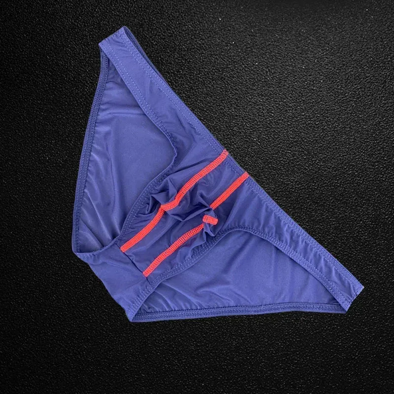 Hai Dây Sọc Ice Silk Quần Đùi Dành Cho Nam Plus Kích Thước Quần Lót Gợi Cảm U Lồi Quần Lót Eo Thấp Bugle Túi Quần Lót Nam — image 17