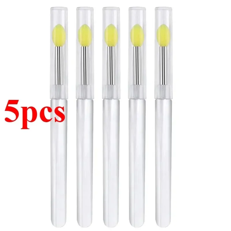 3/5/10Pcs Soft Silicone Lipstick Brush Lip Stick Applicator Portable Clear Handle Clean Microbrush Lipgloss Beauty Tool — image 22