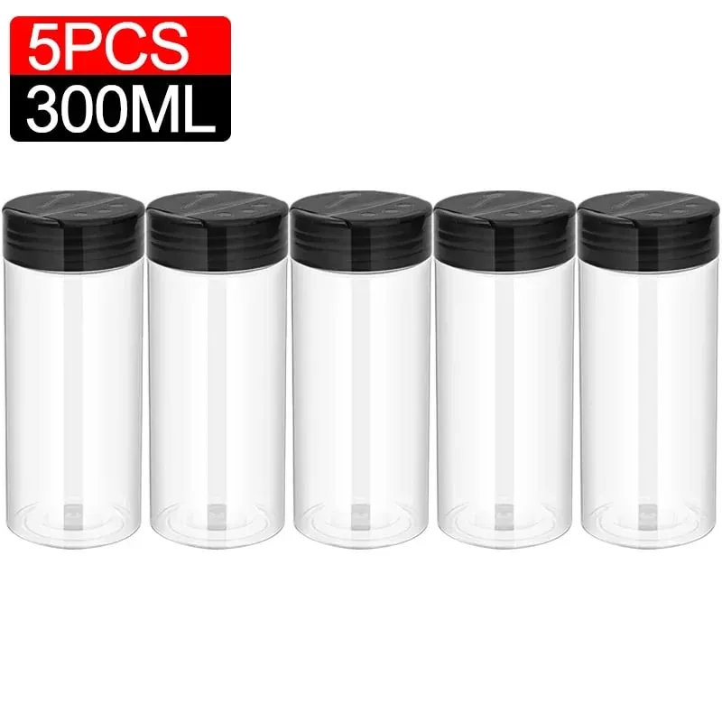 10/1PCS Clear Spices Bottle Salt Pepper Shakers Plastic Barbecue Seasoning Jars Condiment Box Home Kitchen Powder Storage Can — image 26
