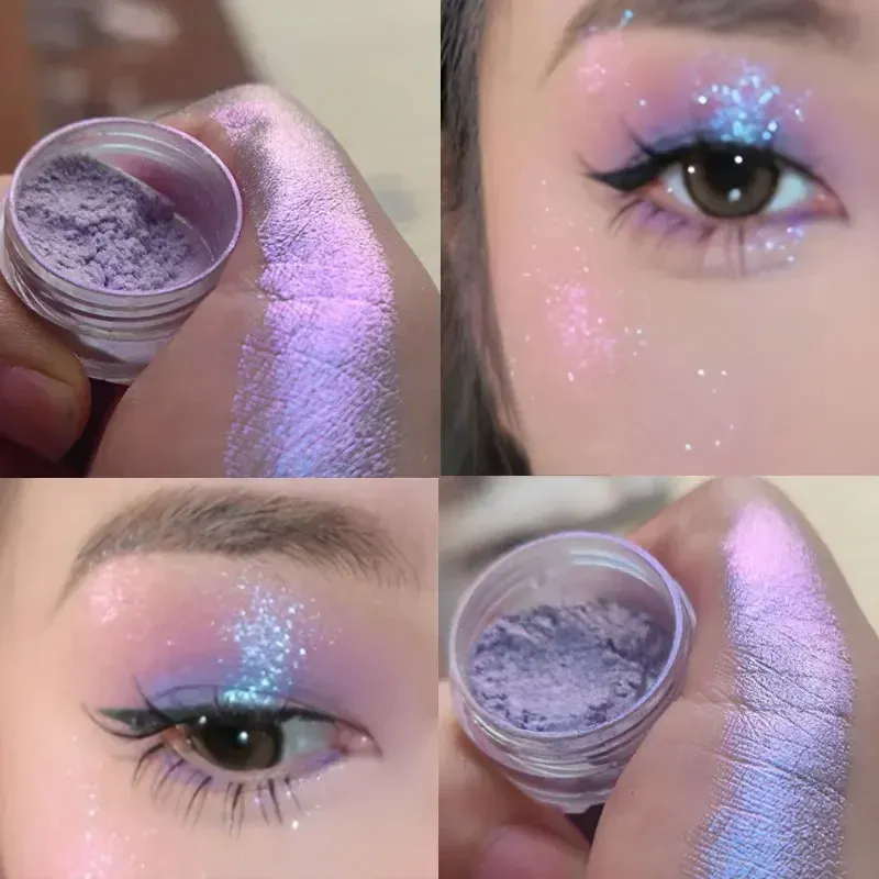 Glitter Eyeshadow Powder Long Lasting Chrome Chameleon Holographic Eyeshadow Powder Pigment Eye Makeup For Women Cosmetic — image 4